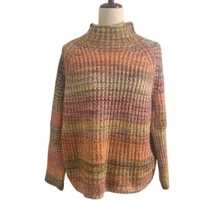 Chunky Knit Mockneck Sweater M Coastal Grandma Cozycore Oversized Boho Urban